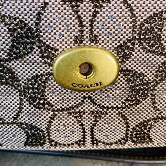 Coach Tabby 26 Medium Crystal Signature Jacquard Shoulder Bag Crossbody - Picture 16 of 16